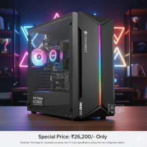 Budget gaming PC Pune Ryzen 5 16GB RAM SSD 22-inch monitor full setup.