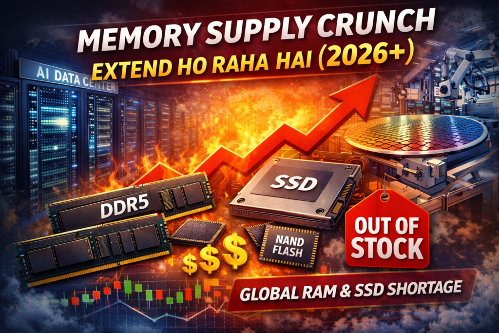 📉 Memory Supply Crunch Extend Ho Raha Hai (2026+) – RAM & SSD Shortage Explained