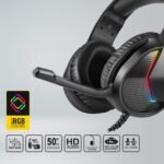 Ant Esports H1100 Pro RGB Wired Over Ear Gaming Headphones with Mic for PC image 2