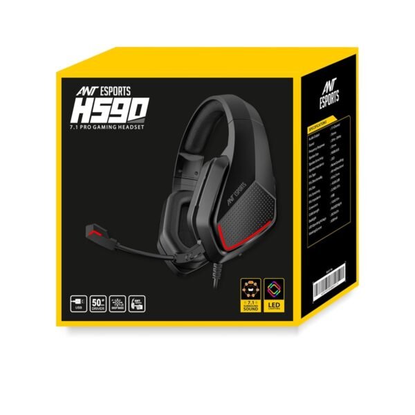 Ant Esports H590 7.1 Surround Sound Gaming Headset, USB Wired Over-Ear Headphones - Buy at Lapilab Pune - Image 2