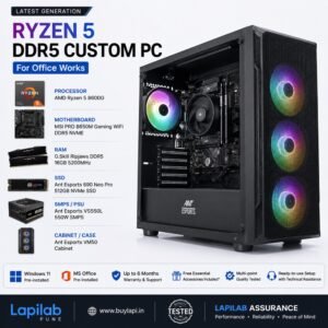 Ryzen 5 Latest Generation DDR5 Custom PC For Office Works - Buy at Lapilab Pune - Image 1